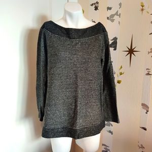 Ann Taylor Loft Boat Neck Sweater Blouse M Grey